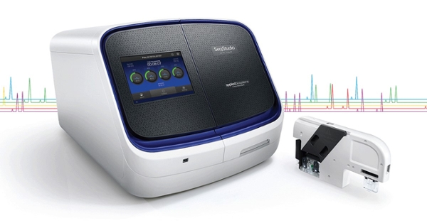 SeqStudio Genetic Analyzer, a state-of-the-art instrument that reads and analyzes DNA.